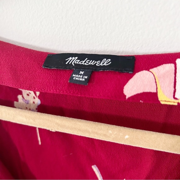 Madewell Novel Dress Red Birds of Paradise Size Medium - Picture 6 of 7